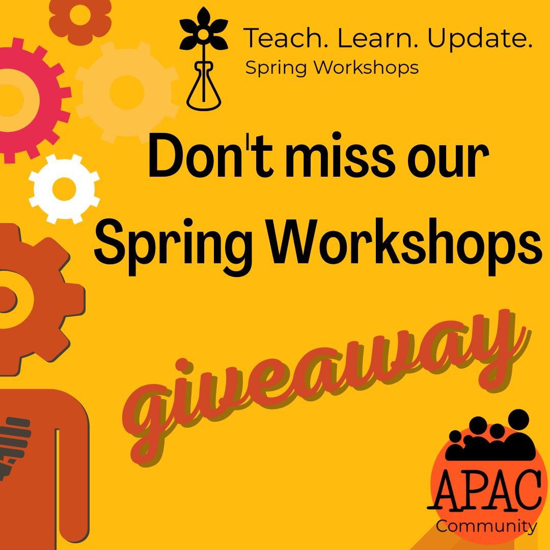 🎉 INSTAGRAM GIVEAWAY ALERT 🎉
Would you like to win 2 tickets for this year's Spring Workshops? Then, read on. 😊
How can you participate?
1. Follow @apac365 on IG
2. Repost the event poster (the second image on this post) on your IG account taggi